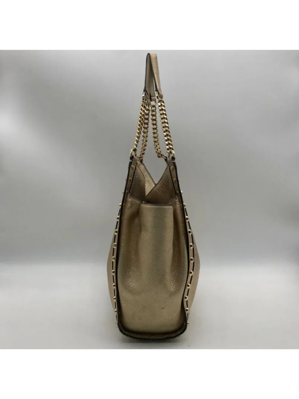 Michael Kors Gold Studded Newbury Medium Chain Shoulder Bag